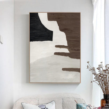 Tonal Divide: A Bold Abstract Minimalist Art for Living Room Decor