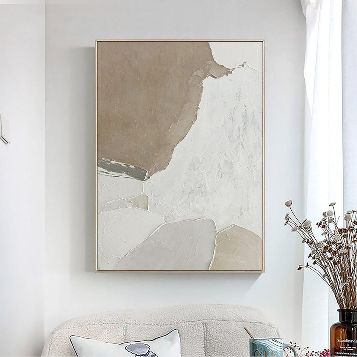 Earthen Layers: A Minimalist Plaster Wall Art for Modern Decor