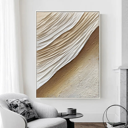 Dune Serenity: A Neutral Textured Wall Art for Modern Living Room