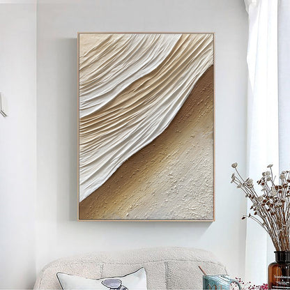 Dune Serenity: A Neutral Textured Wall Art for Modern Living Room