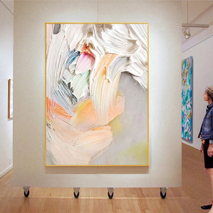 Gentle Strokes: A Pastel Abstract Art Painting for Bedroom Decor