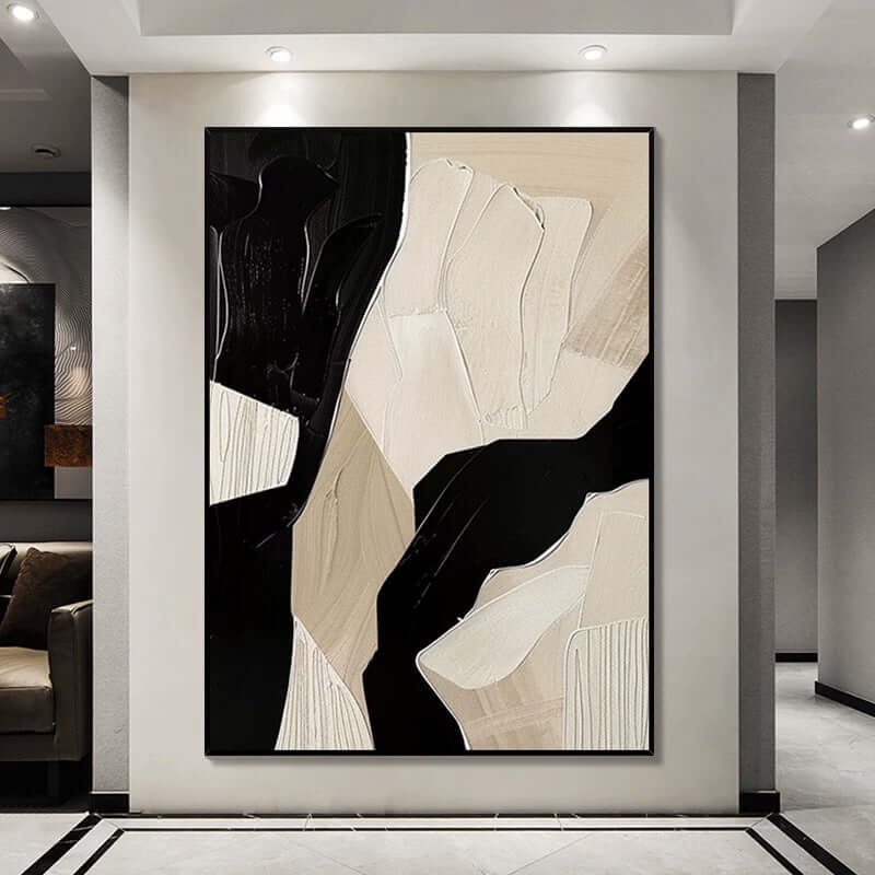 Shadow and Form: A Bold Minimalist Abstract Wall Art for a Modern Space