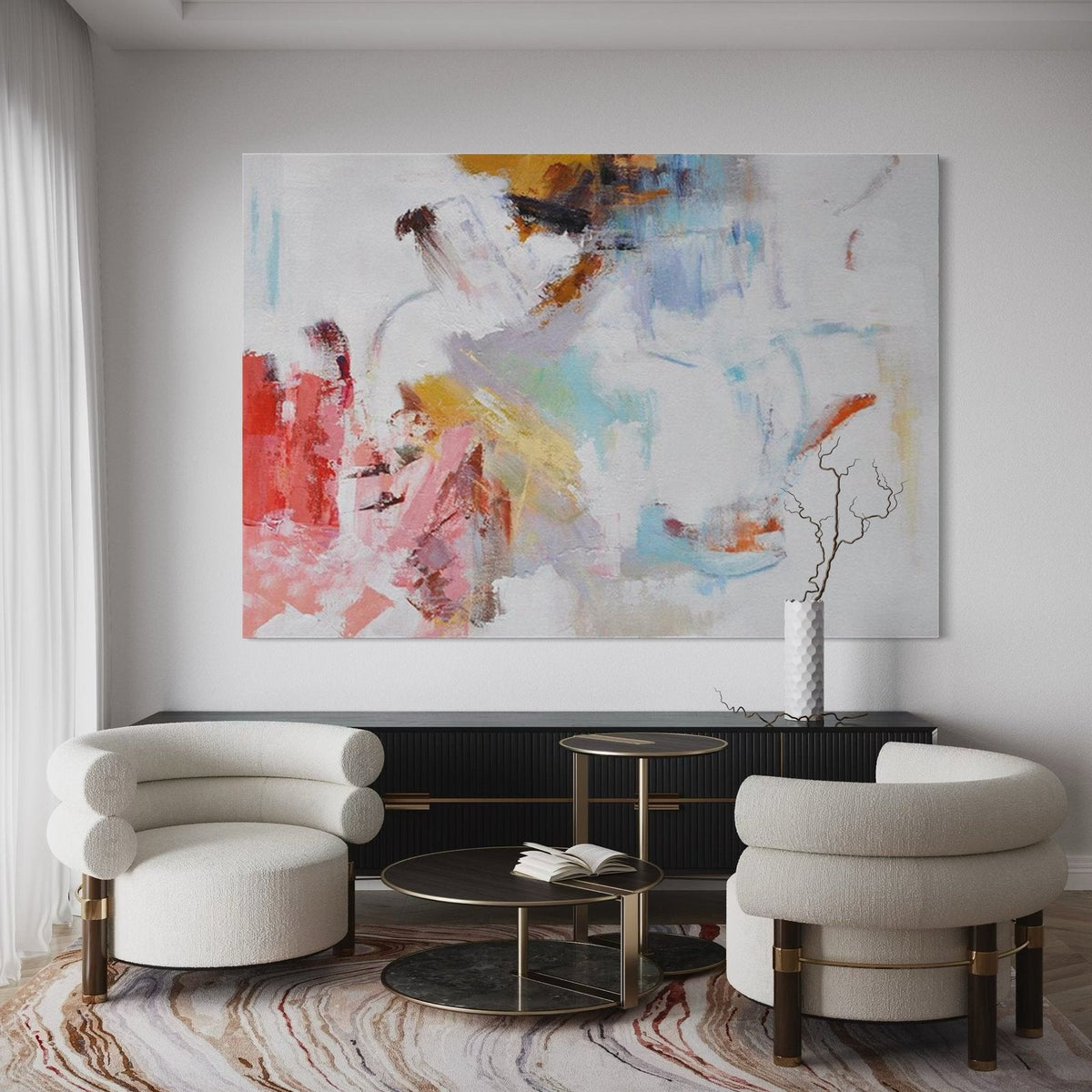 Fleeting Joy: A Vibrant Contemporary Abstract Canvas Painting