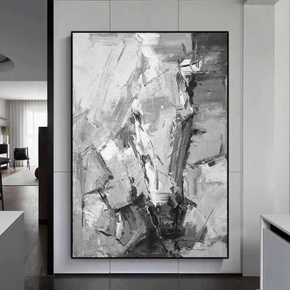 Monochrome Majesty: A Powerful Contemporary Horse Canvas Painting