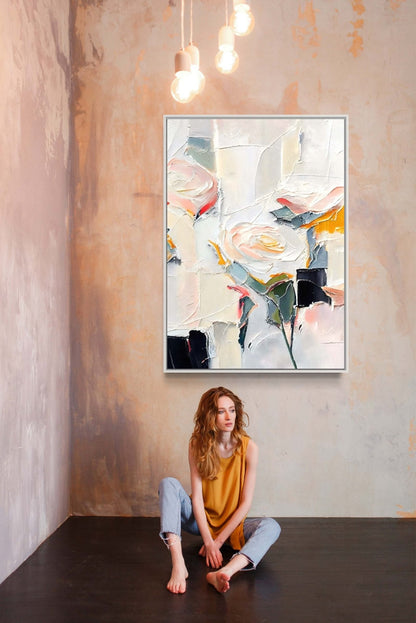 First Blush: A Sophisticated Contemporary Abstract Canvas Painting