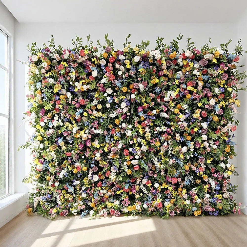 Wholesale of New Materials Fire Retardant Artificial Flower Wall Backdrop for Wedding Display