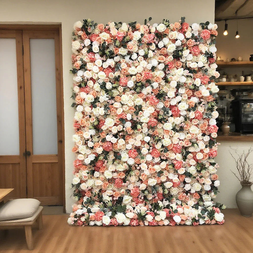 Best Selling Modern Classic 3D Daisy Silk Artificial Flower Wall Backdrop with Customizable Size Color for Wedding Events Carton