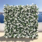 New Arrival Romantic Modern Detachable Artificial Flower Wall Wedding Decoration Backdrop - 2ft x 8ft / 5D roses+hydrangeas+leaf
