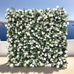 Popular Design Artificial Flower Wall Panel for Wedding Arch Decoration Baby Shower - 2ft x 8ft / 5D roses+hydrangeas+leaf