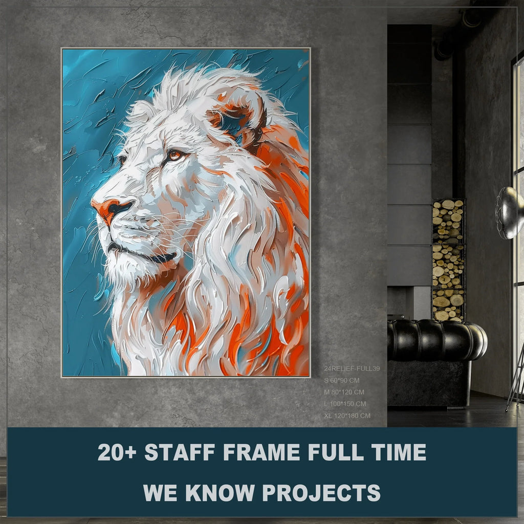Hospitality and Fit-out Projects Modern Wall Decor Handmade Canvas Acrylic Abstract Wall Art 3D Textured Animal Paintings