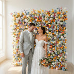 Custom Label Service for Wholesale Silk Artificial Flower Wall Panel Modern Classic Wedding Decoration Carton Packing