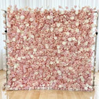 GNW Flower Wall 8ft X 8ft Silk 3D Flowers Wall Backdrop Roll up Roses Long-Lasting Wall Panel Background