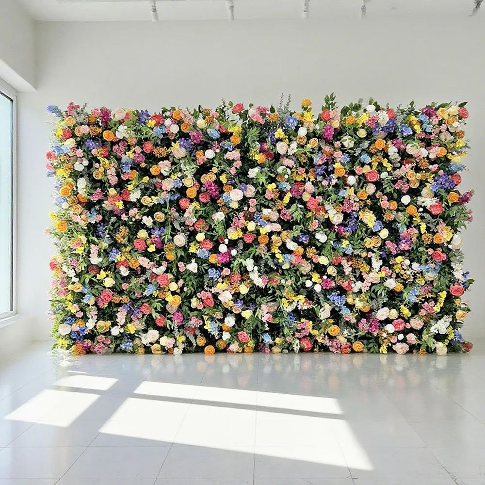 Heavy Duty Wrinkle-Free Outdoor Artificial Flower Wall Backdrop for Wedding Reception