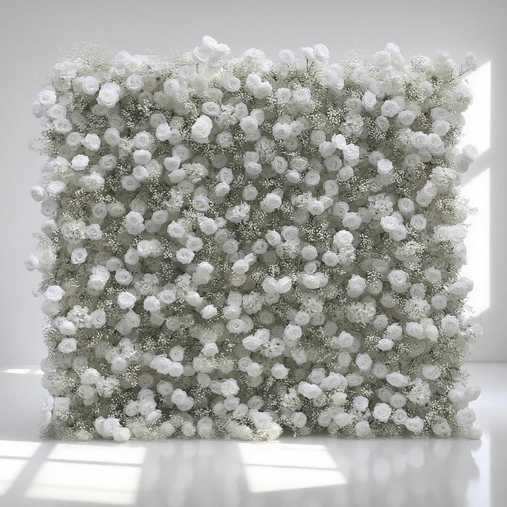 New Material Modern Classic Artificial Flower Wall with Non-Shedding Feature Carton Packed for Clean Wedding Events