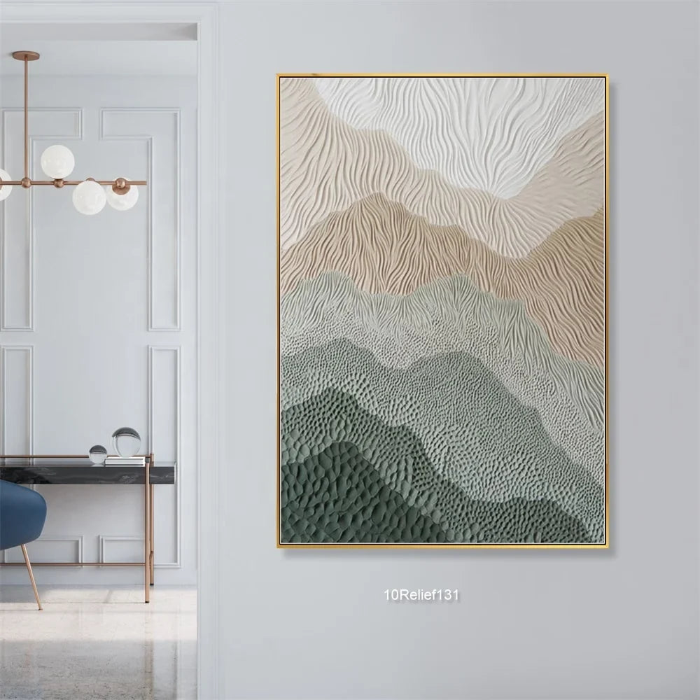 Eager Art Hand Palette Landscape Painting Abstract 3D Thick Texture Wall Art Decor Relief Artwork Paintings on Canvas