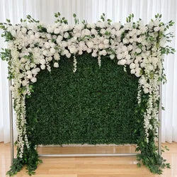 GNW Flower Wall 8ft X 8ft Silk 3D Flowers Wall Backdrop Roll up Roses Long-Lasting Wall Panel Background - 1 Square Meter / colorful 2