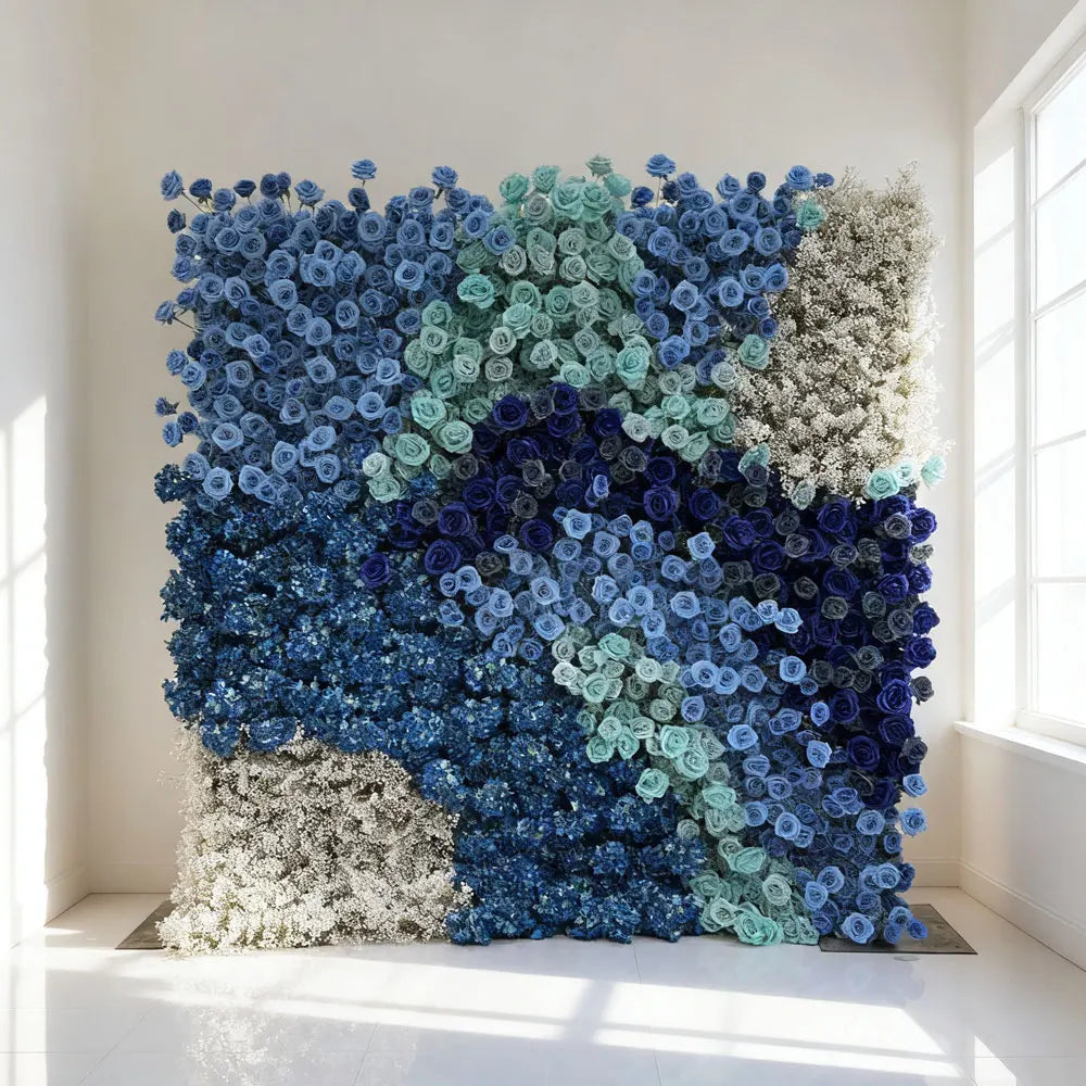 2025 Hot Sale New Design Premium Realistic Artificial Flower Wall for Wedding Decoration