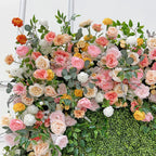 Customized Size and Color Artificial Flower Wall Backdrop for Wedding Events