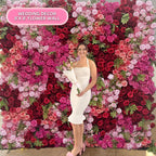 GNW Wholesale Wedding Flower Wall Decoration Red Rose Silk Roll up Artificial Flower Wall Backdrop 8ftx8ft
