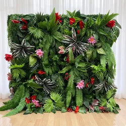 GNW Flower Wall 8ft X 8ft Silk 3D Flowers Wall Backdrop Roll up Roses Long-Lasting Wall Panel Background