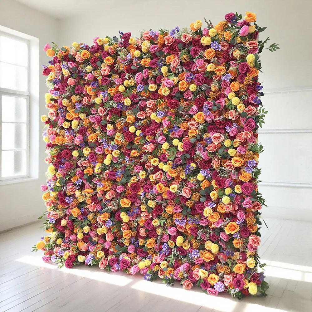 Customizable Modern Classic Realistic Artificial Flower Wall Backdrop for Wedding Baby Shower Party Decoration Carton Packed