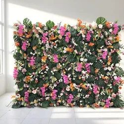 Wholesale of New Materials Fire Retardant Artificial Flower Wall Backdrop for Wedding Display