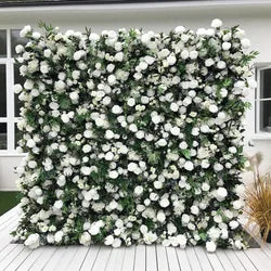 Popular Design Artificial Flower Wall Panel for Wedding Arch Decoration Baby Shower - 2ft x 8ft / 5D roses+hydrangeas+leaf