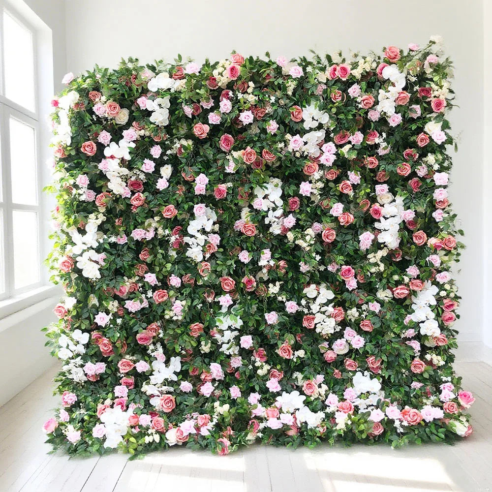 Wholesale of New Materials Fire Retardant Artificial Flower Wall Backdrop for Wedding Display
