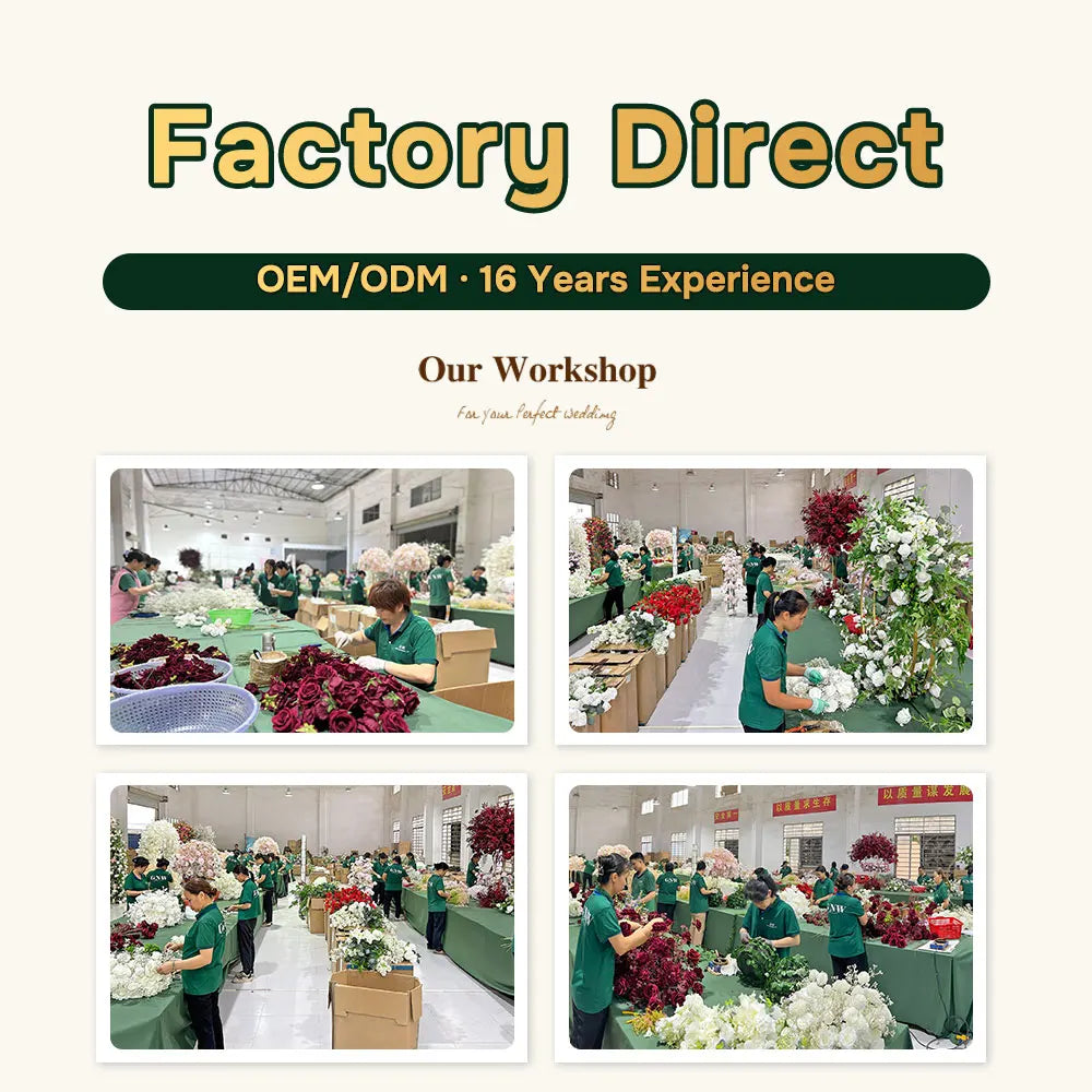 GNW Customized Hot Sale Luxury Red Green & White Floral Wall Artificial Flower Backdrop for Wedding Stage Party Decoration