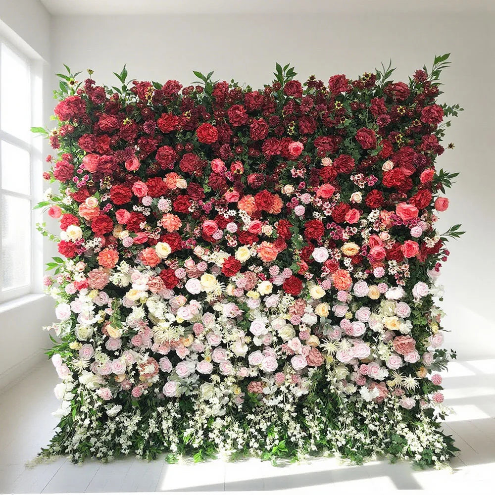 Customizable Modern Classic Realistic Artificial Flower Wall Backdrop for Wedding Baby Shower Party Decoration Carton Packed
