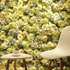 8*8 Feet Artificial Silk Flower Wall 3D Full Peony Hydrangea Wedding Flower Panel Store Decoration Faux Roll up Floral Backdrop