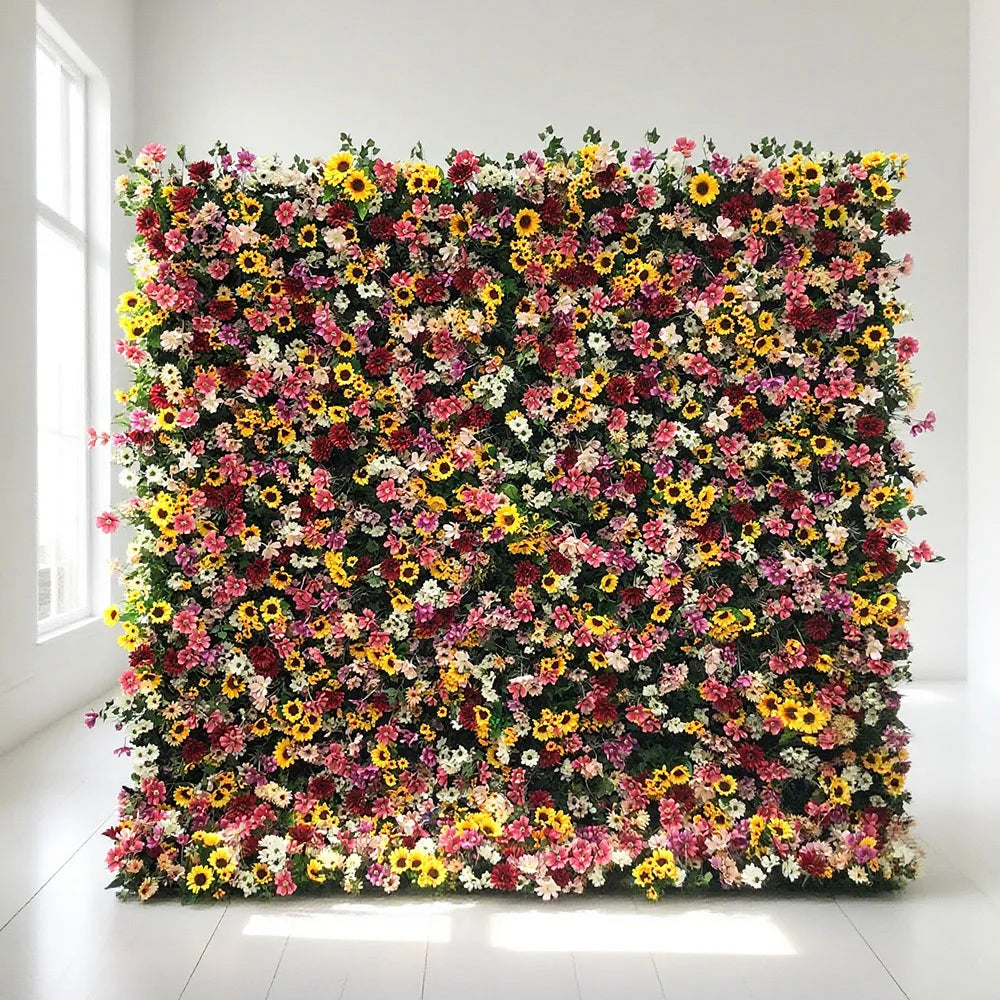 Custom Label Service for Wholesale Silk Artificial Flower Wall Panel Modern Classic Wedding Decoration Carton Packing