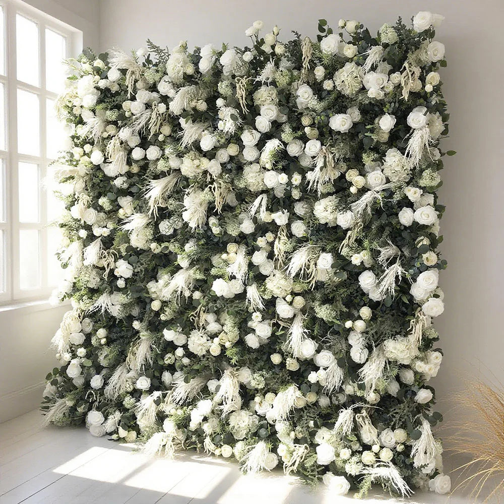 High-Quality Craftsmanship Realistic Skin-Safe Artificial Flower Wall for Wedding Events