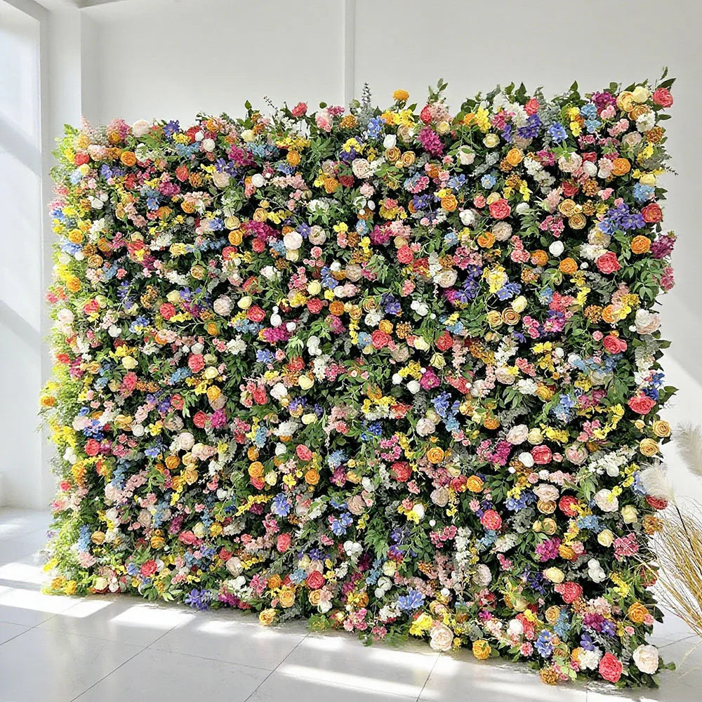 Customized Size and Color Artificial Flower Wall Backdrop for Wedding Events