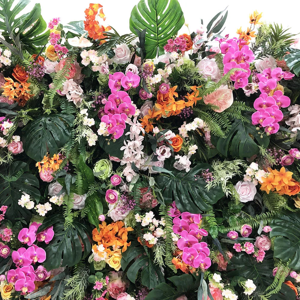 Wholesale of New Materials Fire Retardant Artificial Flower Wall Backdrop for Wedding Display
