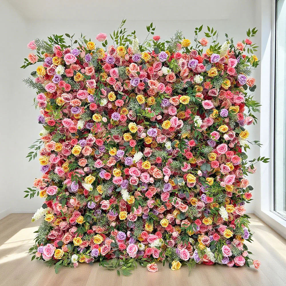 Custom Label Service for Wholesale Silk Artificial Flower Wall Panel Modern Classic Wedding Decoration Carton Packing