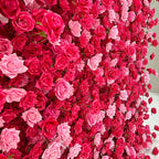 GNW Wholesale Artificial Silk Flowers Wholesale 8ft X 8ft Floral Wall Panel Red Rose Flower Wall Backdrop Wedding Backdrop