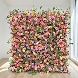 Wholesale Hot Sale Best Price Durable Rollable Modern Classic Faux Flower Wall with Carton Packing for Wedding Decoration