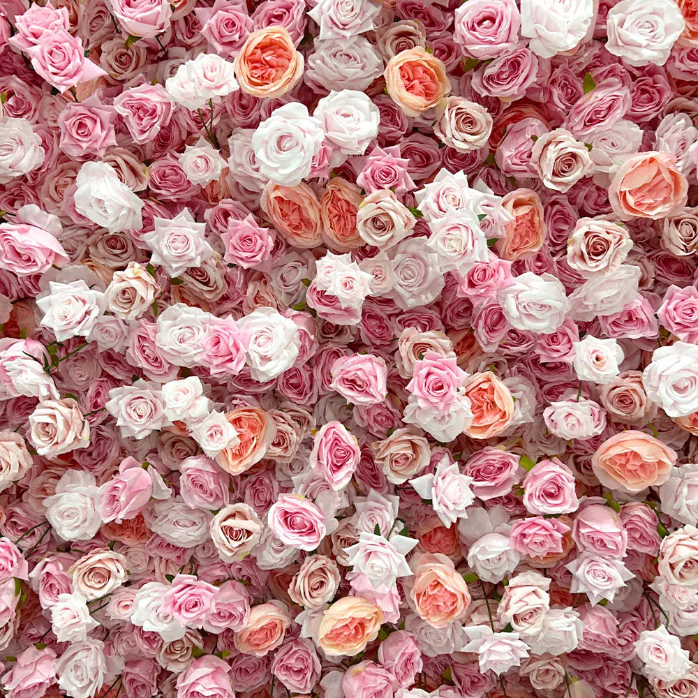 GNW Custom New Design Hot Selling Luxury Pink Flower Wall for Wedding Event Stage Backdrop Decoration