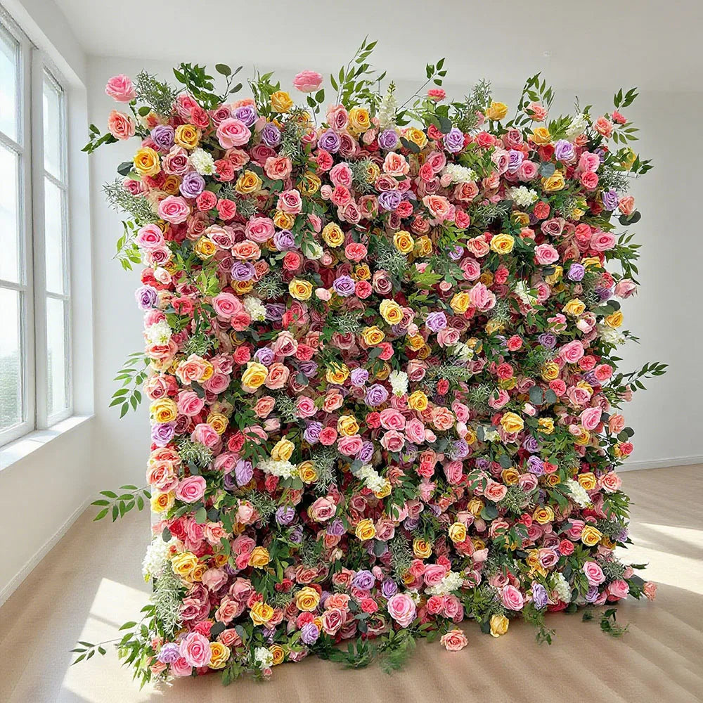 Wholesale Hot Sale Best Price Durable Rollable Modern Classic Faux Flower Wall with Carton Packing for Wedding Decoration