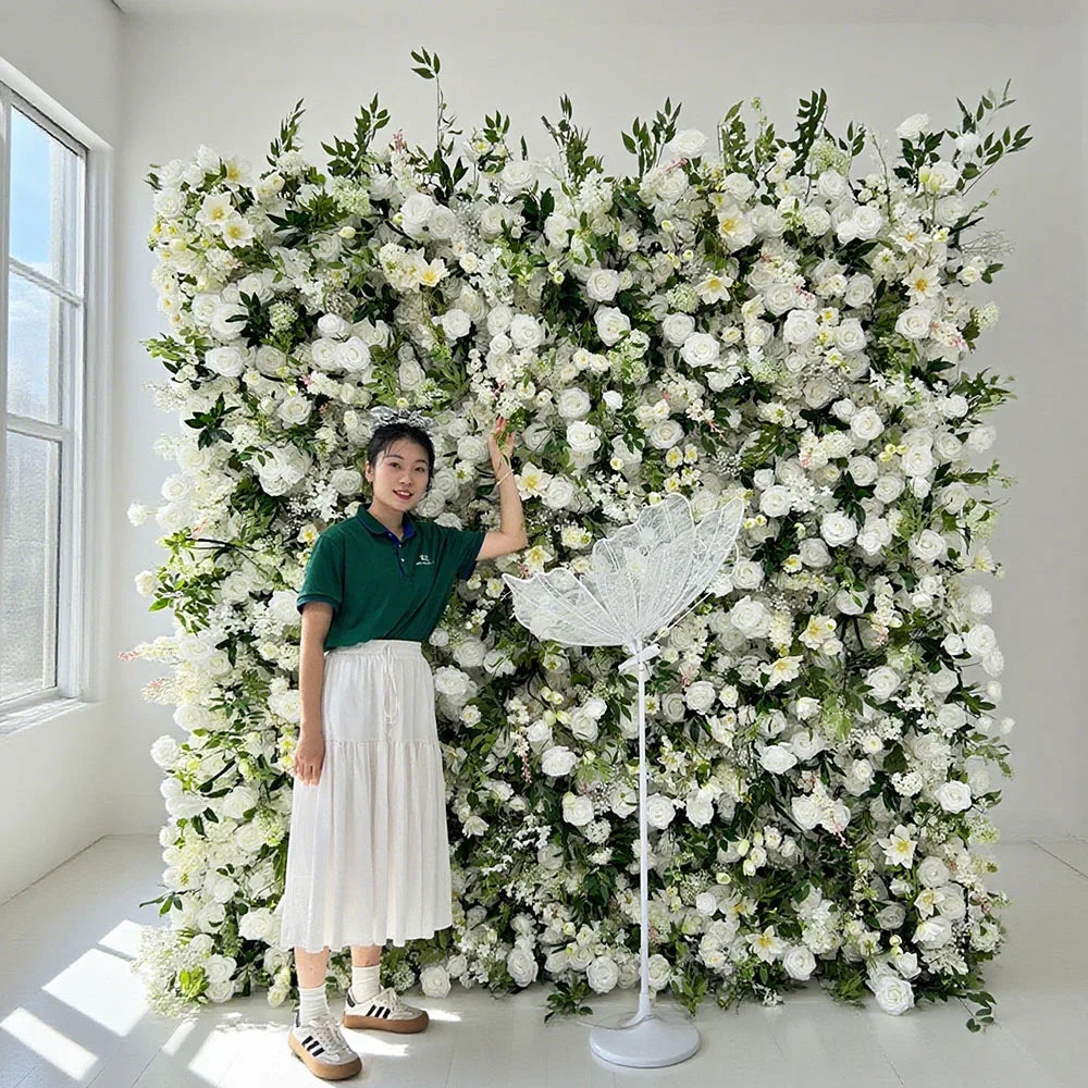 New Arrival Romantic Modern Detachable Artificial Flower Wall Wedding Decoration Backdrop