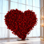 Wholesale Flower Walls Artificial Silk Heart Flower Wall Red Heart Shaped Floral Wall Backdrop for Wedding Background Decoration