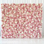 GNW Flower Wall 8ft X 8ft Silk 3D Flowers Wall Backdrop Roll up Roses Long-Lasting Wall Panel Background