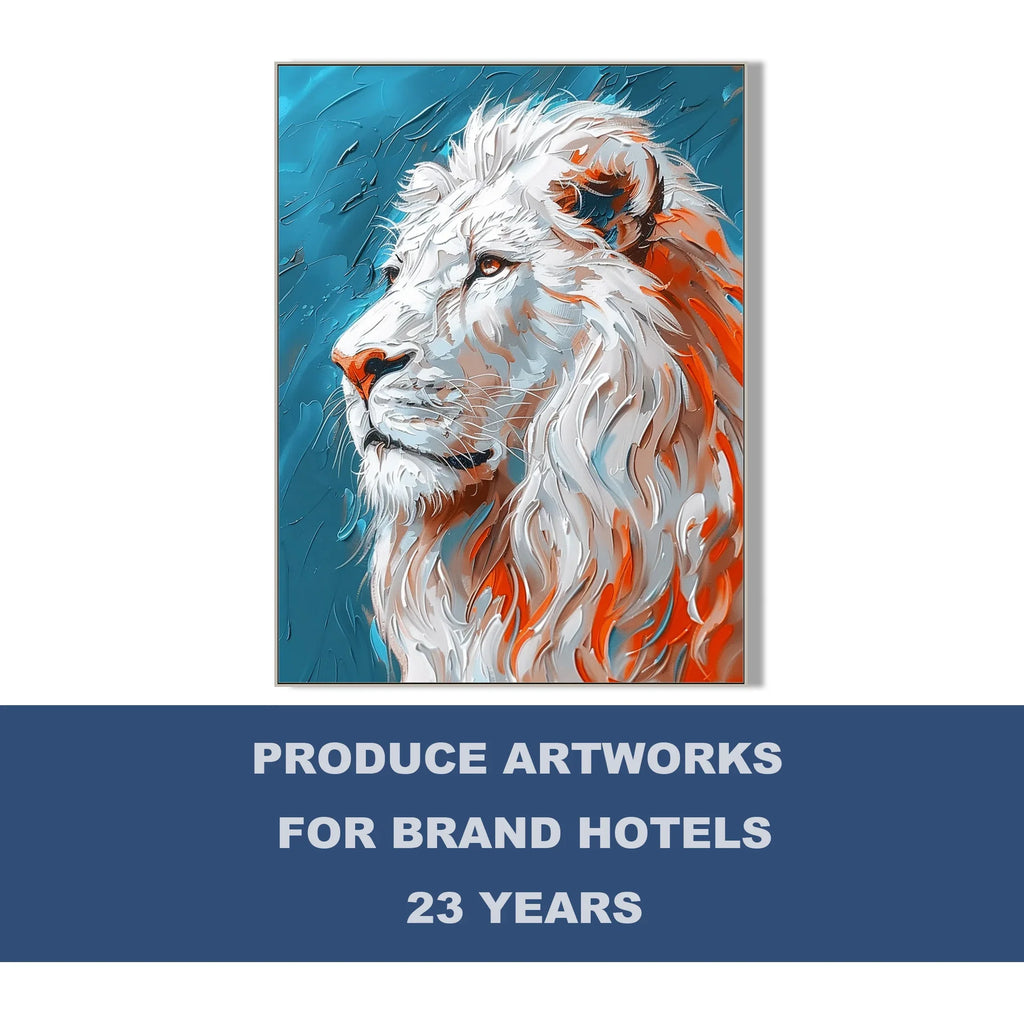 Hospitality and Fit-out Projects Modern Wall Decor Handmade Canvas Acrylic Abstract Wall Art 3D Textured Animal Paintings