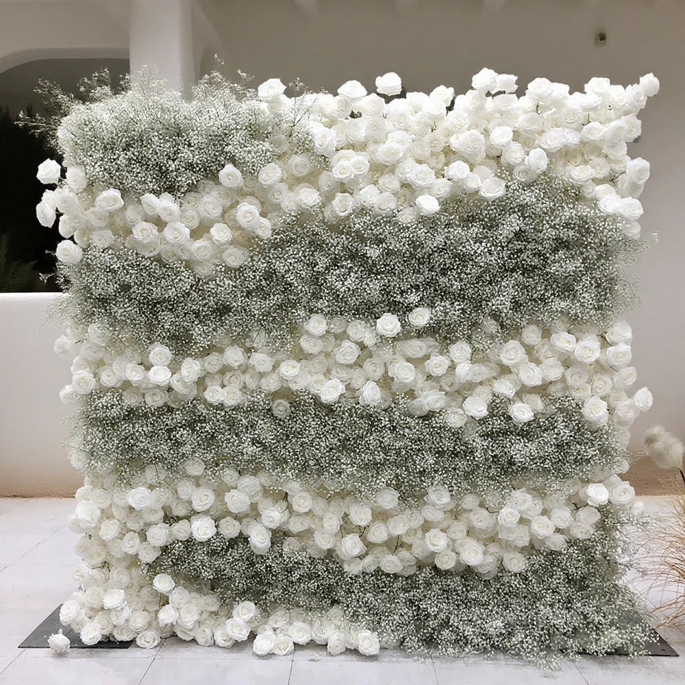 New Design Premium Faux Flower Wall for Luxury Wedding Decoration and Photo Studios