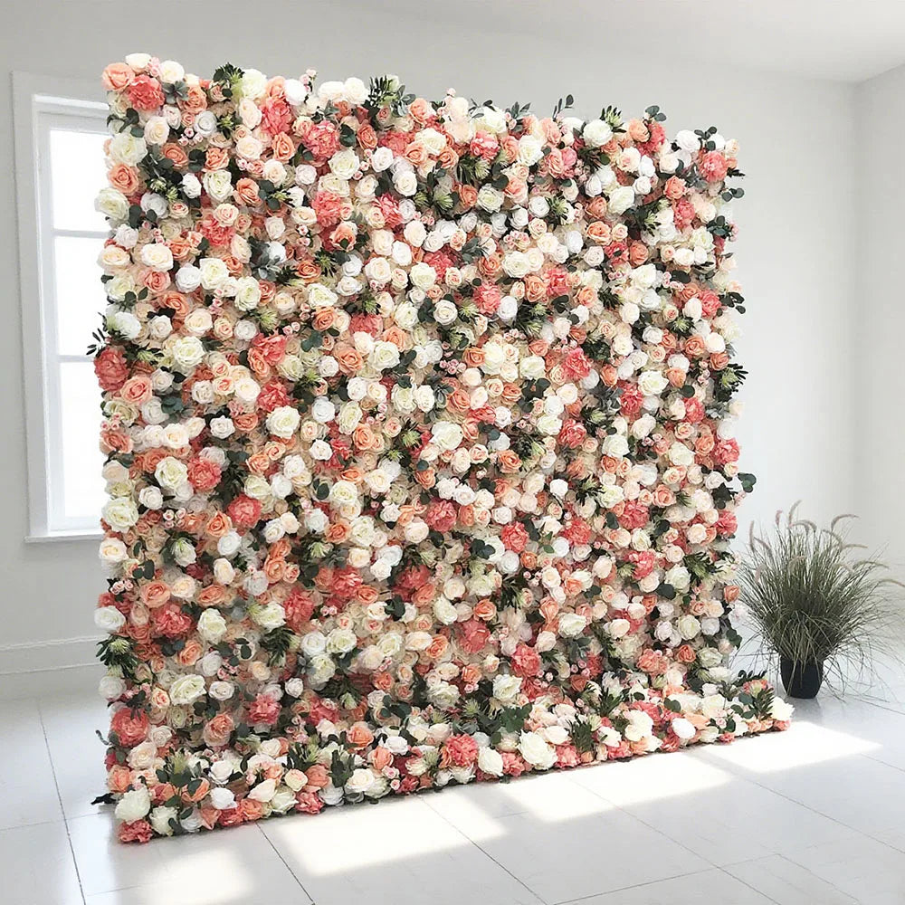 Best Selling Modern Classic 3D Daisy Silk Artificial Flower Wall Backdrop with Customizable Size Color for Wedding Events Carton