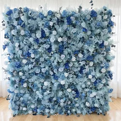 GNW Flower Wall 8ft X 8ft Silk 3D Flowers Wall Backdrop Roll up Roses Long-Lasting Wall Panel Background - 1 Square Meter / colorful 1