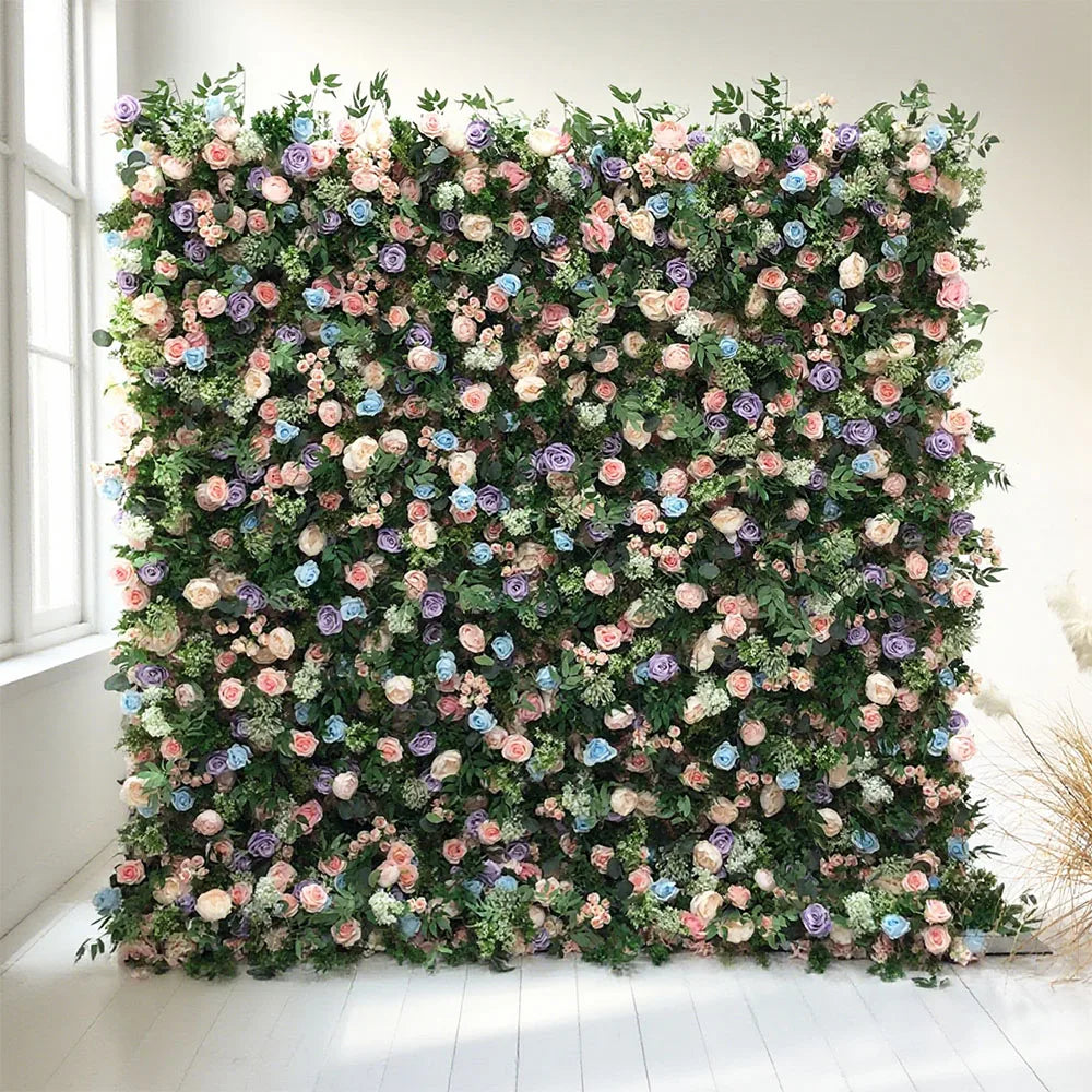 Wholesale of New Materials Fire Retardant Artificial Flower Wall Backdrop for Wedding Display