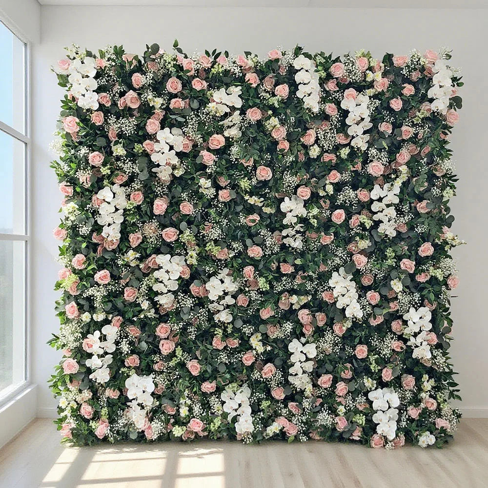 Wholesale New Materials Like Eco-Friendly Artificial Flower Wall for Wedding Decoration