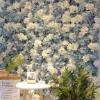8*8 Feet Artificial Silk Flower Wall 3D Full Peony Hydrangea Wedding Flower Panel Store Decoration Faux Roll up Floral Backdrop